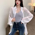 BJ COLLECTION 日系冰絲雪紡防曬外套/上衣 BJC10019 FREE 白色