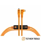 Tether Tools TetherPro Optima 10G USB-C 轉 USB-C 直角傳輸線 4.6m 公司貨 橘色