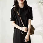 BJ COLLECTION 日系時尚連帽抽繩上衣短裙兩件套組BJC20018 FREE 黑色