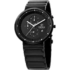 OBAKU 極度凝聚三眼魅力腕錶-全黑