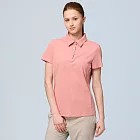 【荒野wildland】女生態POLO抗UV彈性短袖機能衣野玫瑰粉 S 野玫瑰粉