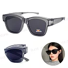 【SUNS】近視用外掛式折疊墨鏡 經典偏光折疊套鏡 抗UV400 包覆式太陽眼鏡 抗UV400 防眩光 砂透灰框黑灰片