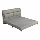 IDEA-米森質感貓抓皮5尺標準雙人床架二件組(床頭片+床底) 淺灰色款