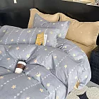 《DUYAN 竹漾》台灣製 精梳純棉雙人四件式鋪棉兩用被床包組 / 星序月語