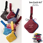 【 Sun Earth&U 】日本Sun earth&u雙拉鍊撞色設計零錢小掛包 紅色