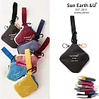 【 Sun Earth&U 】日本Sun earth&u雙拉鍊撞色設計零錢小掛包 黑色’