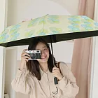 【rento】防曬黑膠安全自動傘-點點蒔花 青草綠