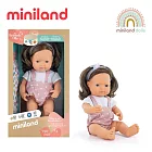 【西班牙miniland】MF&M小米藍白人娃娃-棕髮（女孩38公分）