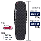 【澳洲 Sea to Summit】輕厚系列睡墊-極限版(女) L 黑 (充氣袋,維修貼,枕貼)