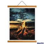 [HOMEHERE] DIY鑽石畫／海邊柴火 掛軸無框版