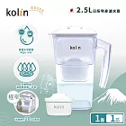 Kolin 歌林 2.5L日系窄身濾水壺(內含四重濾芯*1/適用Brita)  (白色)