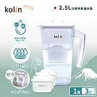 Kolin 歌林 2.5L濾水壺(內含四重濾芯*1) 加贈2芯(共1壺3芯/適用Brita)  (白色)