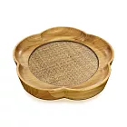 【C’est Chic】小築裏手編藤面梅花茶盤-幅34cm-2色可選 原木色