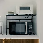 【H&R安室家】台製時尚伸縮式微波爐架 置物架 收納架 KS36A 黑色