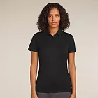 【紐西蘭Icebreaker】女 Tech Lite 短袖POLO衫-150 S 黑色