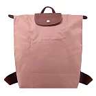 LONGCHAMP LE PLIAGE系列再生尼龍摺疊後背包(中) 粉紅茶