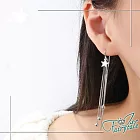 【伊飾童話】流星雨群 長垂墜銅電鍍白銀耳環