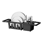 《Umbra》餐具碗盤伸縮瀝水架(墨黑) | 瀝水盆 瀝水籃