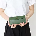 CLEDRAN｜日本經典牛皮壓釦多夾層牛皮長夾 綠色