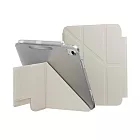 MAGEASY Facet 全方位支架透明背蓋保護套(筆槽款) for 2022 iPad 10.9吋 A14 & 2025 iPad 11吋 A16 星光白