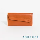 ZODENCE 義大利植鞣革不對稱減法長夾  經典駝