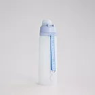 【仁舟淨塑】捲捲矽水瓶3.0 (附吸管)_600ml 單入組 (水壺/隨行杯/環保水瓶)  沁藍