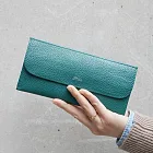 FOLNA | 日本職人手工 信封式多卡層牛皮薄型長夾 綠色