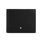 MONT BLANC 粒面牛皮對開6卡短夾 (黑色)