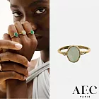 AEC PARIS 巴黎品牌 橢圓切割東菱玉戒指 幸運白鑽戒指 THIN RING THANATOS 54