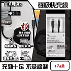 ALLite-EASY CABLE USB-C to USB-C磁吸收納編織快充線1入/盒(原廠保固, E-Marker晶片智能充電線,支援PD/QC/PPS數據線) 沉穩黑