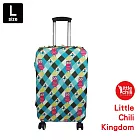 LittleChili行李箱套551-格紋貓頭鷹綠 L