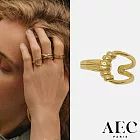 AEC PARIS 巴黎品牌 龍舌蘭雙層簡約戒指 金色可調式戒指 Large ring Agave