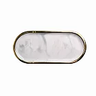 【收納職人】奢雅金邊大理石紋陶瓷桌面收納盤/首飾盤/玄關盤/托盤_2色任選 大理石灰