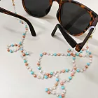 seoul show首爾秀 混色水晶鍊兩用口罩掛繩鏈墨鏡平光眼鏡鍊老花近視防丟鍊  藍粉