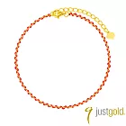【Just Gold 鎮金店】幻彩祝福-紅線 黃金手鍊(網路限定)
