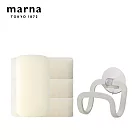 【日本Marna】日本製廚房易起廚房泡海綿4入+海綿架 白色4入+海綿架