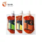 【來加辣】經典辣椒醬三入(檸檬馬告、莎莎剝皮、蒜香朝天椒)