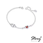 【客製品】STORY故事銀飾-Kuromi & MyMelody邱比特系列-美樂蒂小翅膀誕生石純銀手鍊 純銀無電鍍