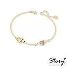 【客製品】STORY故事銀飾-Kuromi & MyMelody邱比特系列-美樂蒂小翅膀誕生石純銀手鍊 黃K金