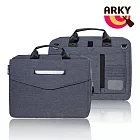 ARKY 15吋筆電公事包｜防潑水商務收納包・可手提可肩背 灰銀