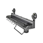 【野一夏】免釘太空鋁按壓式吸盤單杯置物架 防水防油 廚房調味收納架 多尺寸可選 -40CM