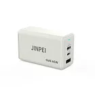 【JINPEI 錦沛】65W GaN氮化鎵 Type-C三孔快充充電器 (支援iPhone17/16/Mac筆電充電頭)  白色