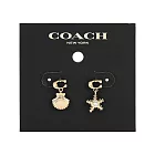 COACH 貝殼與水鑽海星造型針式耳環 (金色)