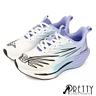 【Pretty】女 休閒鞋 運動鞋 輕量 透氣 厚底 綁帶 EU36 紫色