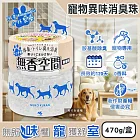 日本Kobayashi小林製藥-寵物專用無香空間室內異味消臭珠除臭劑470g/圓盒(寵物籠貓砂盆淨味晶球,居家放置型空氣清新,分解毛孩體味尿騷便臭)