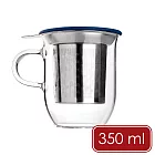 《ibili》附蓋玻璃濾茶馬克杯 - 海藍350ml