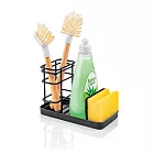 《tescoma》Online集水盤+刷具瀝水收納架(墨黑20cm) | 廚具 碗筷收納筒 瀝水架 瀝水桶