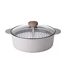 NEOFLAM陶瓷鑄造30公分鴛鴦鍋IH+蒸盤-FIKA(不挑爐具，瓦斯爐電磁爐可用)