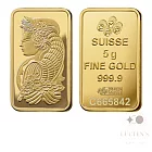 路森金飾 黃金金條-PAMP財富女神金條5公克(金重：1.33錢+-0.03錢)