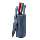 【CookPower 鍋寶】黑鑽匠鋒萬用刀具收納組_2色任選 石墨灰